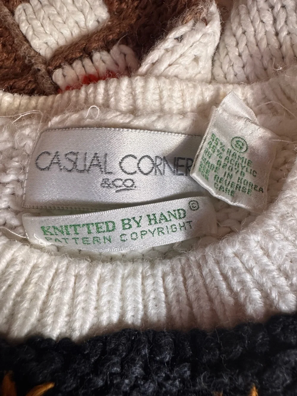 Vintage Casual Corner Hand Knit Pumpkin Halloween Ghosts Teacher Sweater Sz S - Picture 9 of 11